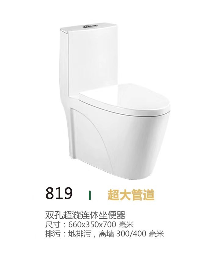YS-C819   雙孔漩沖連體坐便器